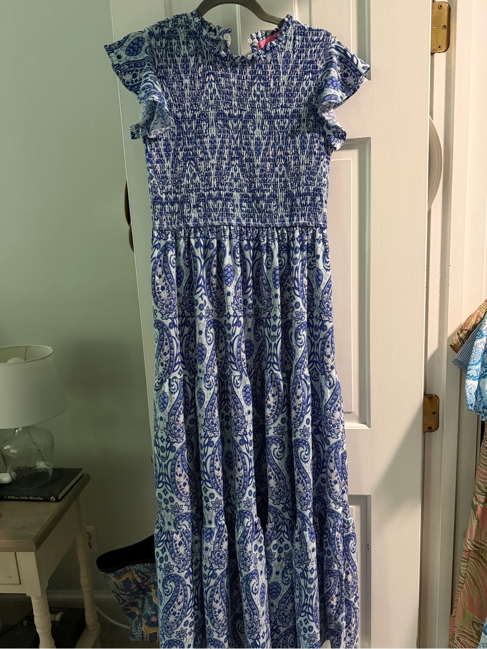 Simply Southern Blue and White Paisley Maxi Dress - Picture 3 of 4
